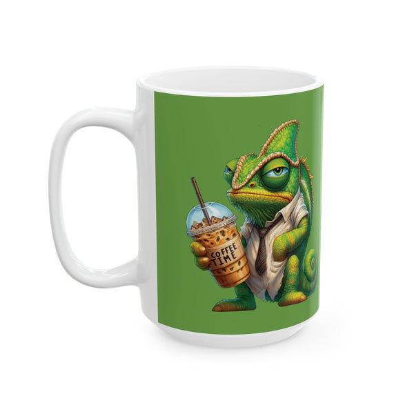 Grumpy Chameleon Coffee Mug – Funny Reptile Cup | Coffee Lover Non-Morning Gift