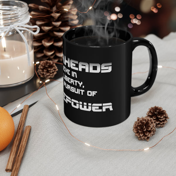 Gift for Gearheads Pursuit of Horsepower 11oz Black Mug for Guys