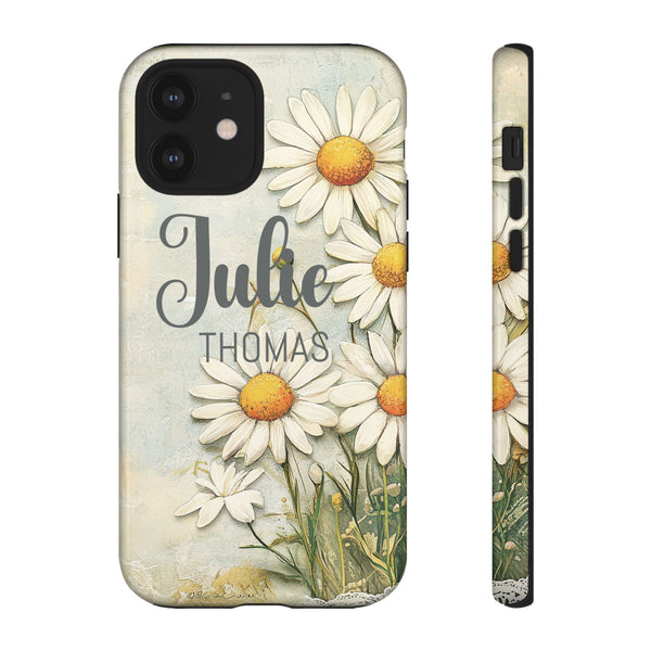 Personalized Floral Phone Case Custom Name Cover iPhone Samsung Pixel Gift