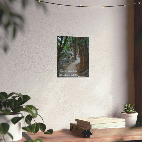 Bible Verse Poster Print, Nature Path Inspirational Yosemite Wall Art