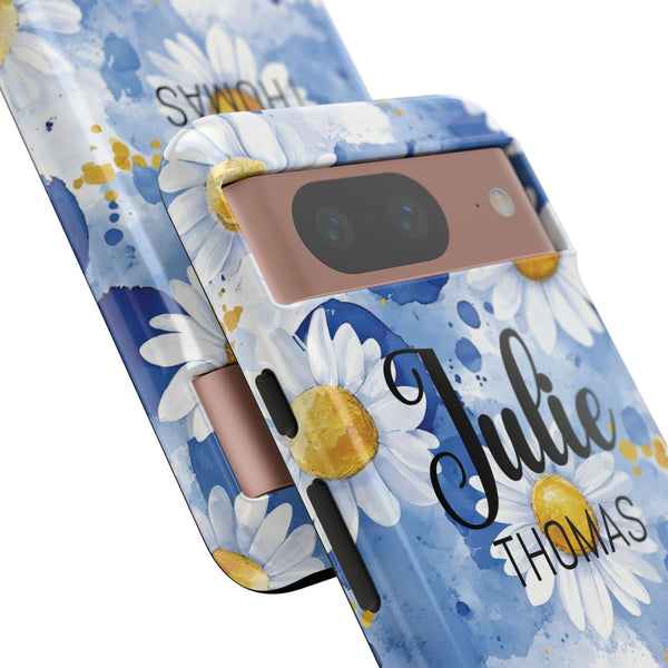 Personalized Floral Phone Case Custom Name Cover iPhone Samsung Pixel Gift