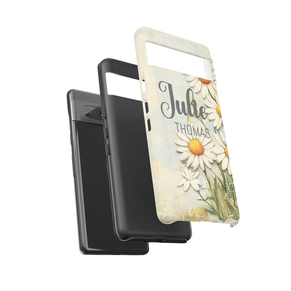 Personalized Floral Phone Case Custom Name Cover iPhone Samsung Pixel Gift
