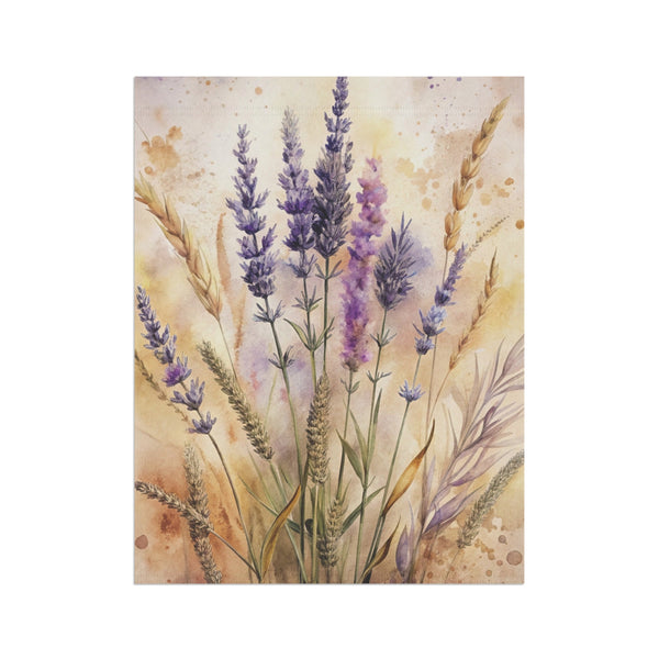 Lavender Wheat Garden Flag & Porch Banner Farmhouse Floral Yard Decor Art