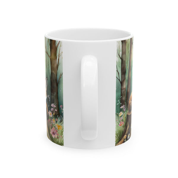 Sleeping Fox Forest Mug – Cute Woodland Animal Coffee Cup, Nature Lover Gift