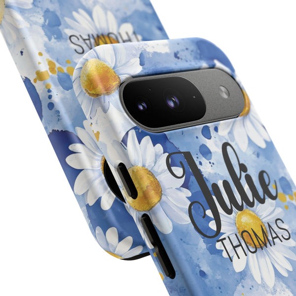 Personalized Floral Phone Case Custom Name Cover iPhone Samsung Pixel Gift