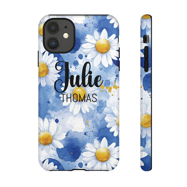 Personalized Floral Phone Case Custom Name Cover iPhone Samsung Pixel Gift