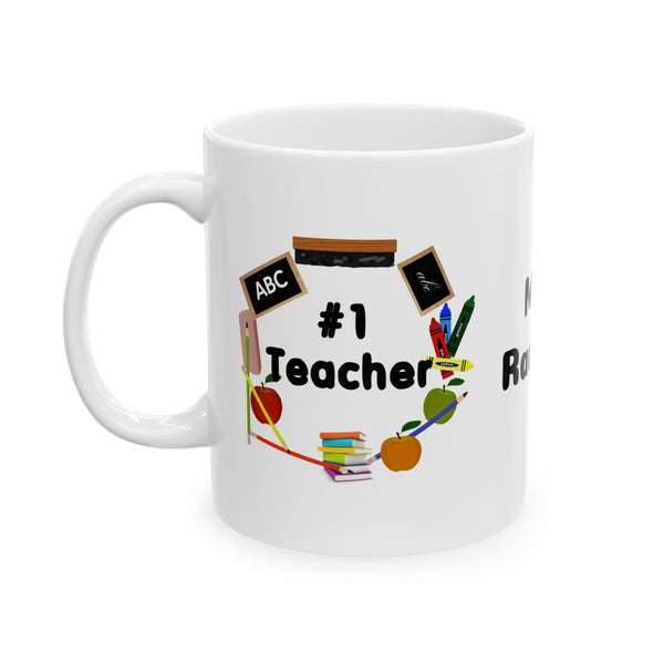 Personalized Number 1 Teacher Coffee Mug – Custom Ceramic Gift for Educators