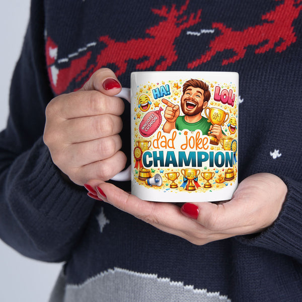 Dad Joke Champion Mug  Funny Father Gift  #1 Dad Coffee Cup  LOL Humor Present