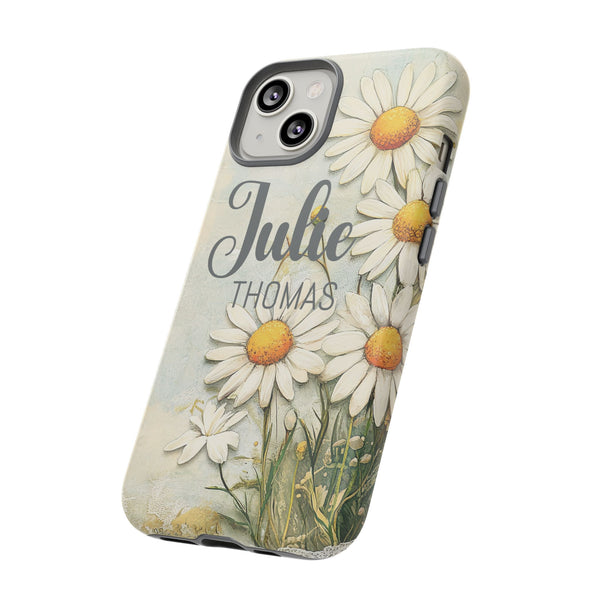 Personalized Floral Phone Case Custom Name Cover iPhone Samsung Pixel Gift