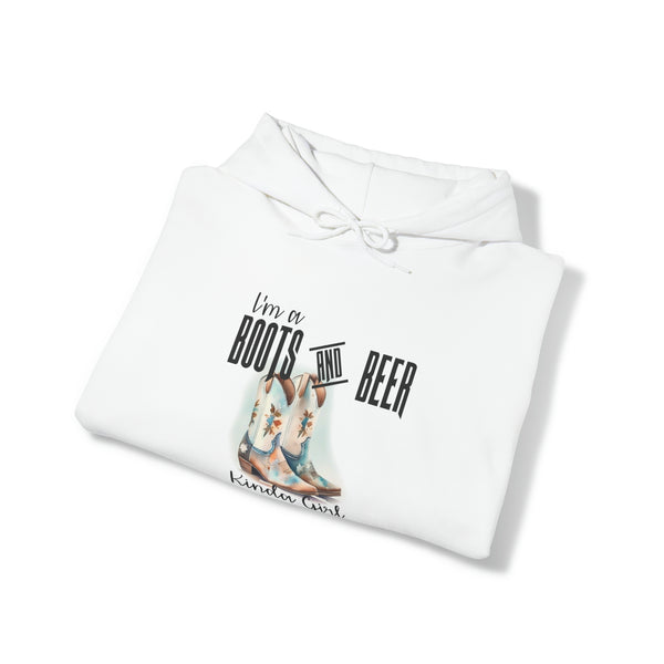 Gifts for Cowgirls Boots and Beer Girl Unisex Heavy Blend™ Hooded Sweatshirt