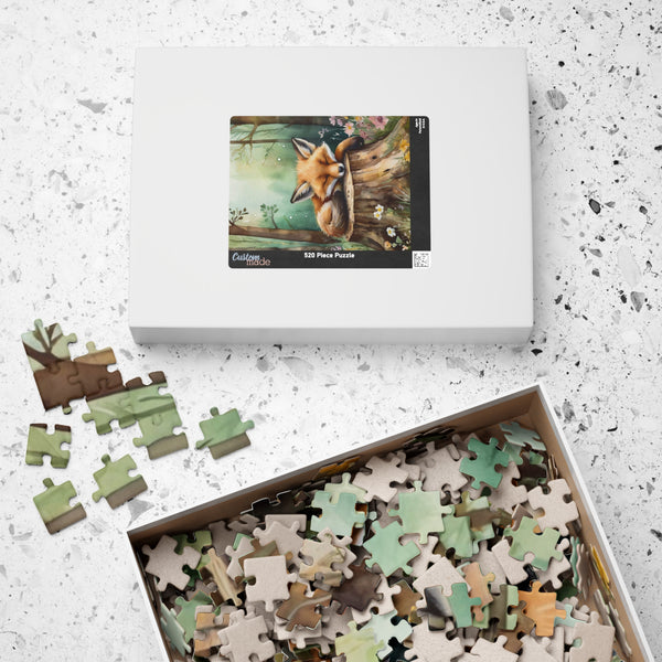 Sleeping Fox Jigsaw Puzzle Woodland Animal Art Nature Puzzle 110–1014 Pieces