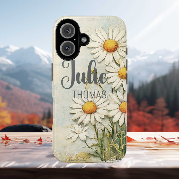 Personalized Floral Phone Case Custom Name Cover iPhone Samsung Pixel Gift