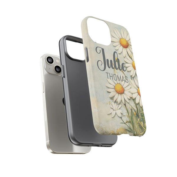 Personalized Floral Phone Case Custom Name Cover iPhone Samsung Pixel Gift