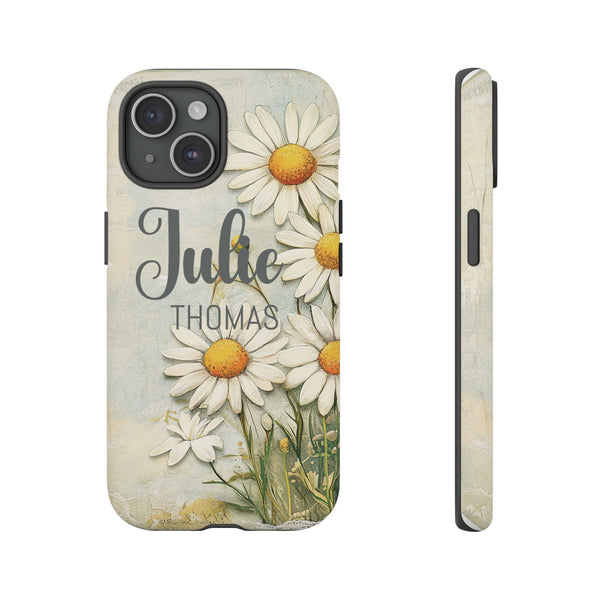 Personalized Floral Phone Case Custom Name Cover iPhone Samsung Pixel Gift