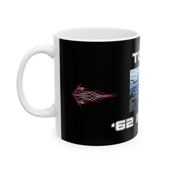 Gifts for Gearhead Personalized Custom Black Coffee Mug Car Photo Name Pinstripe