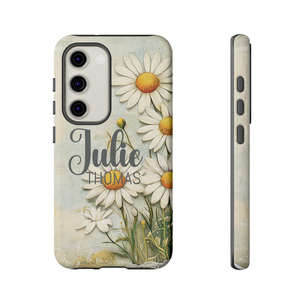 Personalized Floral Phone Case Custom Name Cover iPhone Samsung Pixel Gift