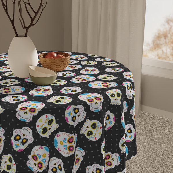 Black Sugarskull Tablecloth Décor Day of the Dead Party Table Covering