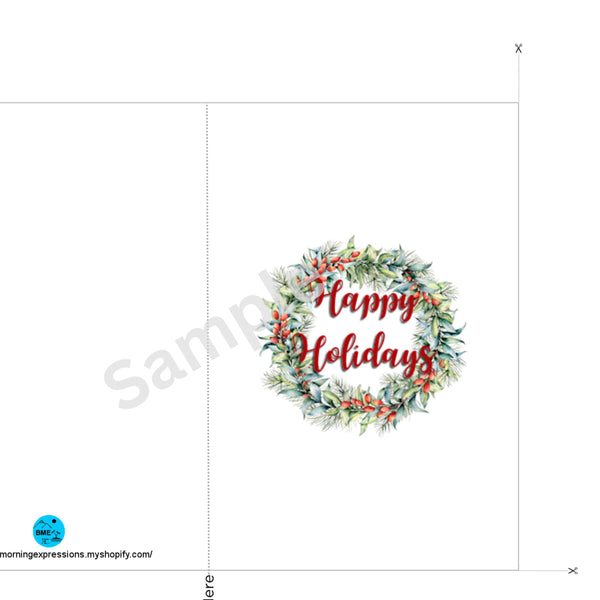 5 Print at Home Holiday Printable Greeting Cards Notecards Digital Download