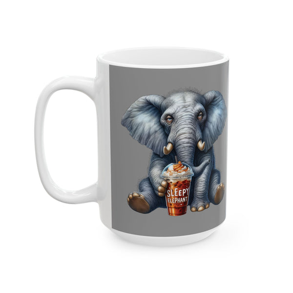 Sleepy Elephant Coffee Mug Funny Animal Cup Cute Iced Coffee Lover Morning Gift