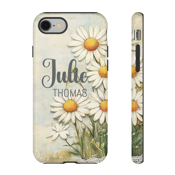 Personalized Floral Phone Case Custom Name Cover iPhone Samsung Pixel Gift