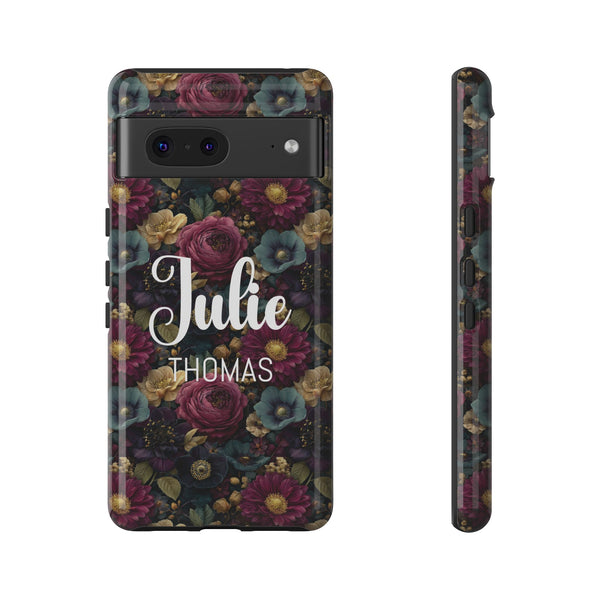 Personalized Flower Phone Case Custom Name Cover iPhone Samsung Google Gift