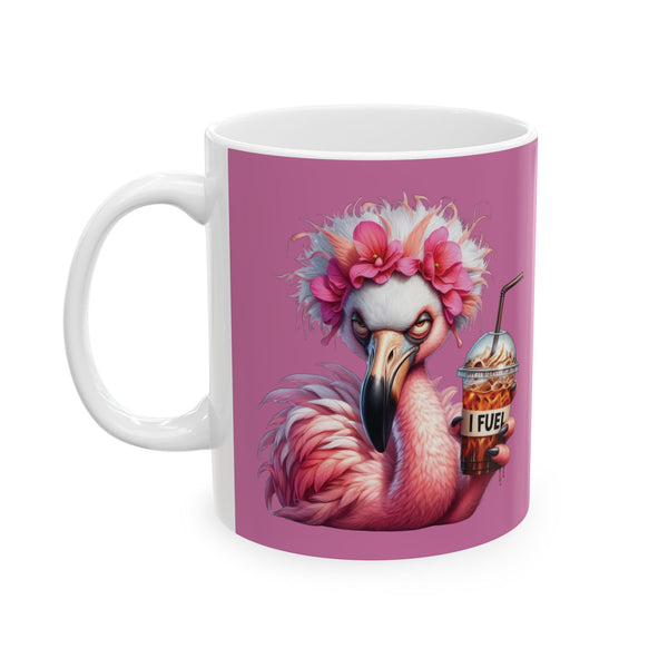 Grumpy Flamingo Coffee Mug – Funny Tropical Bird Cup | Iced Coffee Lover Gift