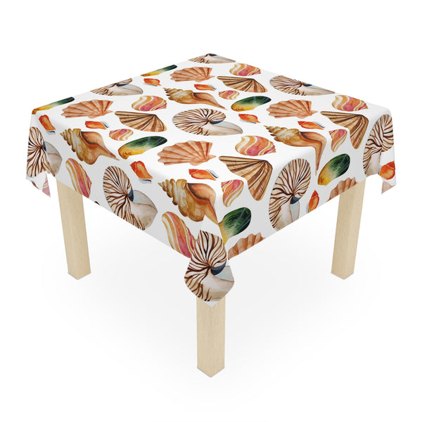Seashell Pattern Tropical  Beach House Tablecloth Home Décor