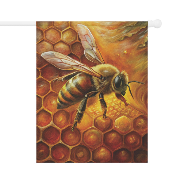 Golden Honey Bee Garden Flag Beehive Porch Banner Farmhouse Yard Decor
