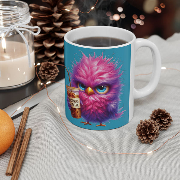 Grumpy Bird Coffee Mug, Funny Bird Ceramic Cup, Cute Gift Coffee Lovers