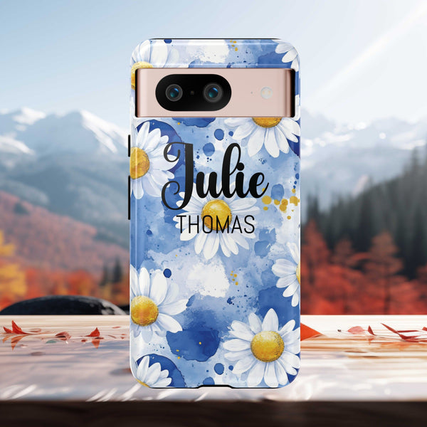 Personalized Floral Phone Case Custom Name Cover iPhone Samsung Pixel Gift