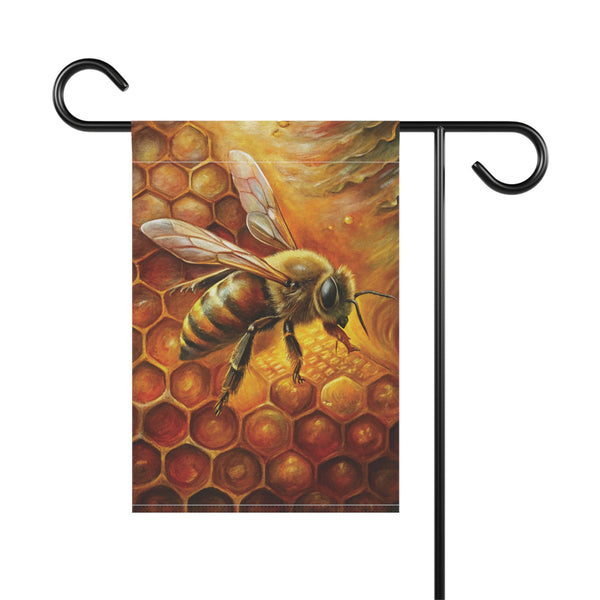 Golden Honey Bee Garden Flag Beehive Porch Banner Farmhouse Yard Decor