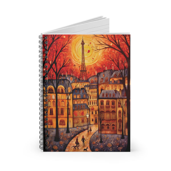 Paris Eiffel Tower Spiral Notebook – 6" x 8" Ruled Travel Journal