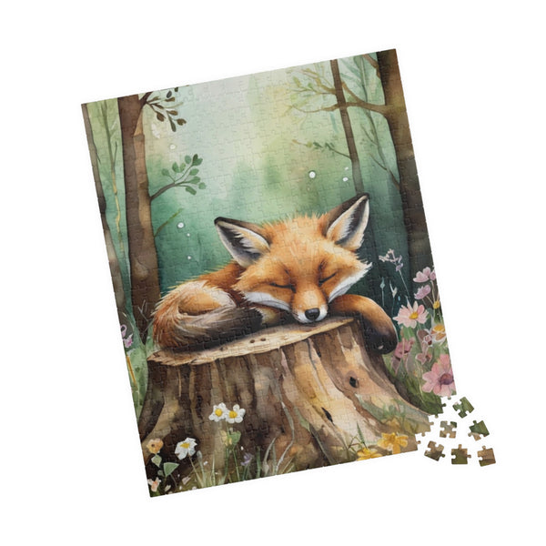 Sleeping Fox Jigsaw Puzzle Woodland Animal Art Nature Puzzle 110–1014 Pieces