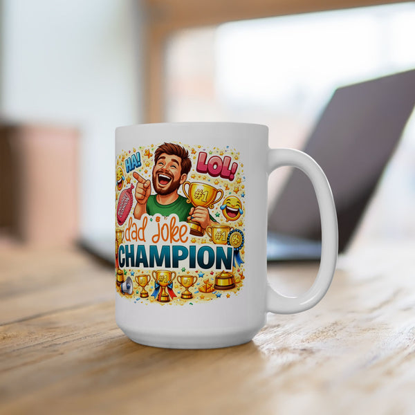 Dad Joke Champion Mug  Funny Father Gift  #1 Dad Coffee Cup  LOL Humor Present