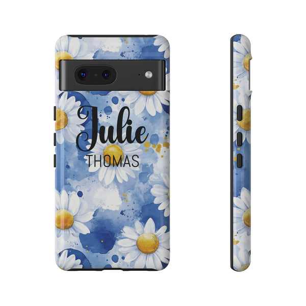 Personalized Floral Phone Case Custom Name Cover iPhone Samsung Pixel Gift