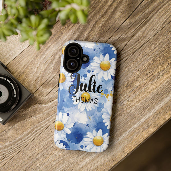 Personalized Floral Phone Case Custom Name Cover iPhone Samsung Pixel Gift
