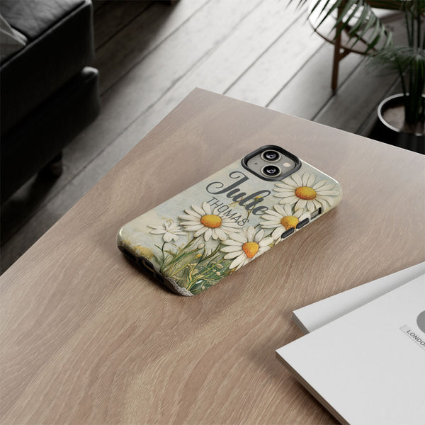 Personalized Floral Phone Case Custom Name Cover iPhone Samsung Pixel Gift