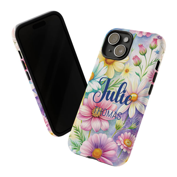 Personalized Daisy Phone Case Custom Name Cover iPhone Samsung Pixel Gift