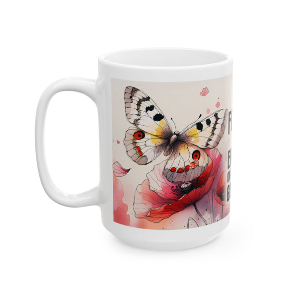 Floral Inspirational Mug – Focus My Energy Coffee Cup Positive Gift for Women
