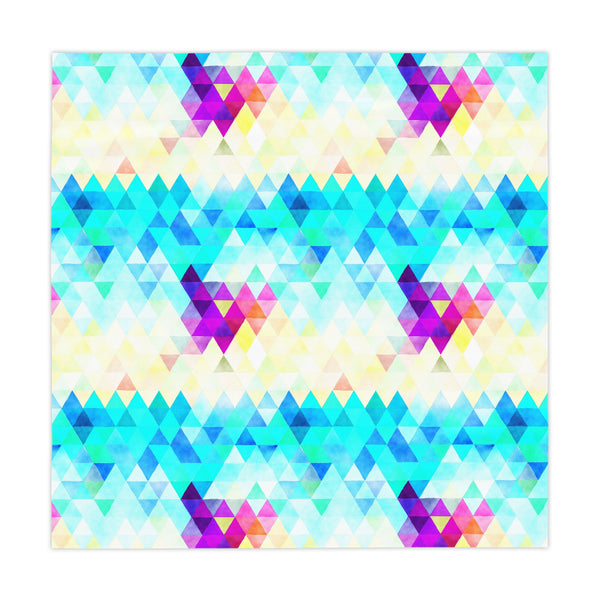 Bright Colorful Geometric Pattern Blue Yellow Purple Tablecloth Décor