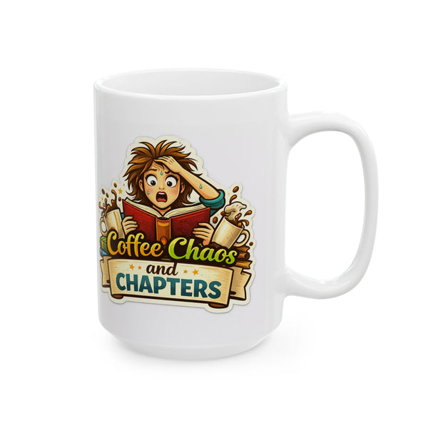 Coffee Chaos & Chapters Mug  Reader & Writer Gift  Book Lover Coffee Cup