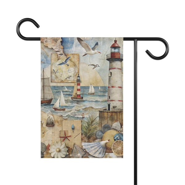 Nautical Lighthouse Garden Flag & Porch Banner Coastal Beach Yard Decor