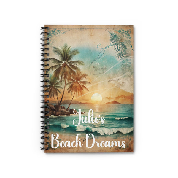 Personalized Journal for Women Notes Ocean Dreams Beach Sunrise Sunset Spiral Notebook