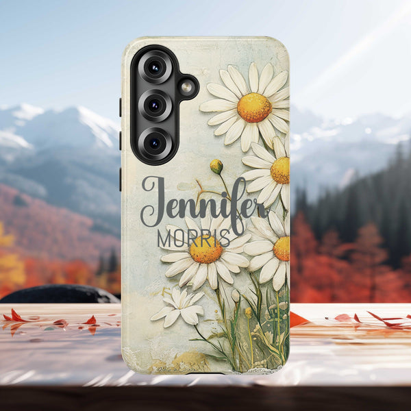 Personalized Floral Phone Case Custom Name Cover iPhone Samsung Pixel Gift