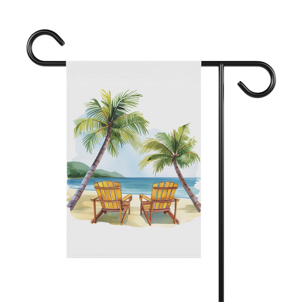 Tropical Beach Chairs Garden Flag & Porch Banner Coastal Decor Yard Art