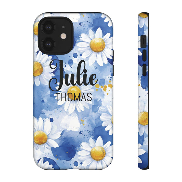 Personalized Floral Phone Case Custom Name Cover iPhone Samsung Pixel Gift