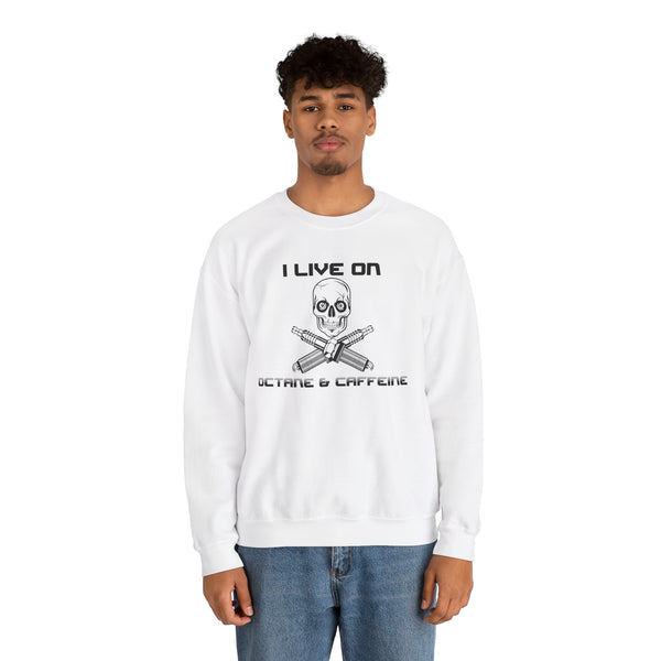 Gifts for Gearheads Octane and Caffeine Unisex Heavy Blend™ Crewneck Sweatshirt