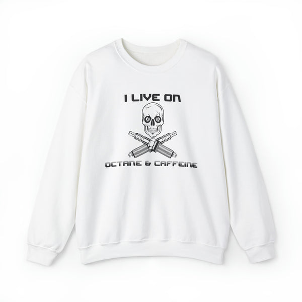 Gifts for Gearheads Octane and Caffeine Unisex Heavy Blend™ Crewneck Sweatshirt