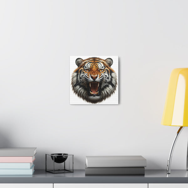 Snarling Tiger 10x10 Canvas Gallery Wraps Wall Art Home Decor Game Room