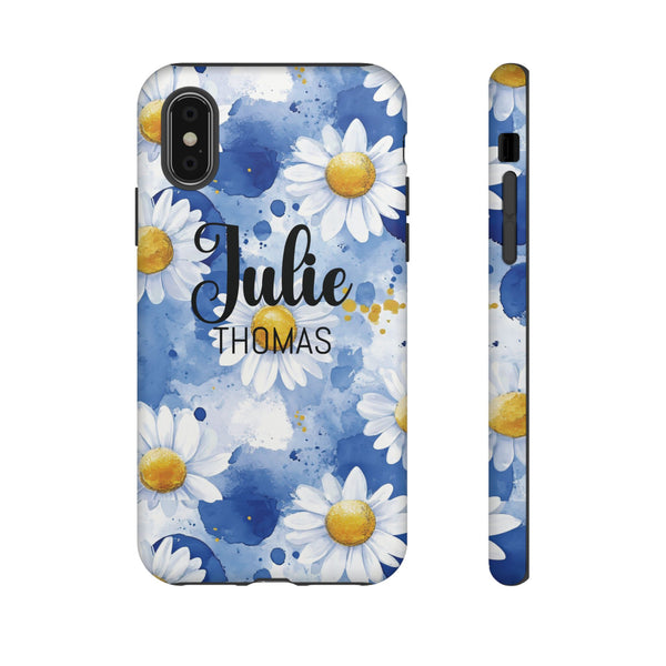 Personalized Floral Phone Case Custom Name Cover iPhone Samsung Pixel Gift